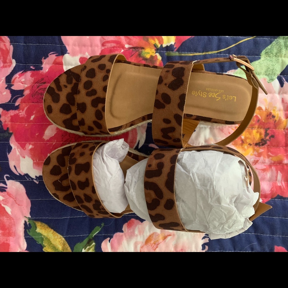 Brand new leopard print espadrilles.